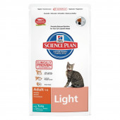 Science Plan Feline Adult Light Tuna - нискокалорична суха храна за котки над 1 годишна възраст с Риба Тон